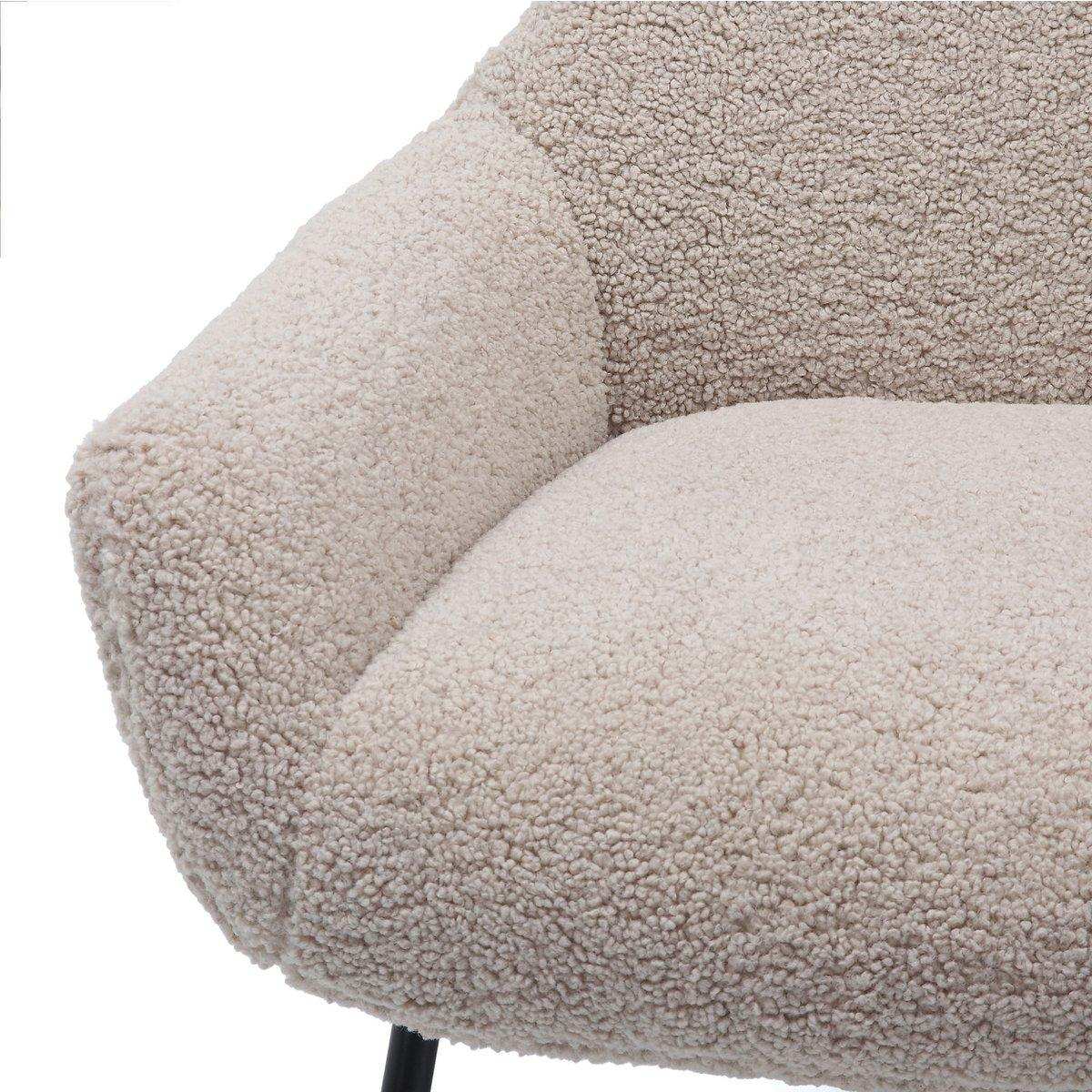 Sessel und Hocker Set Teddyfell Taupe - HomeDesign Knaus