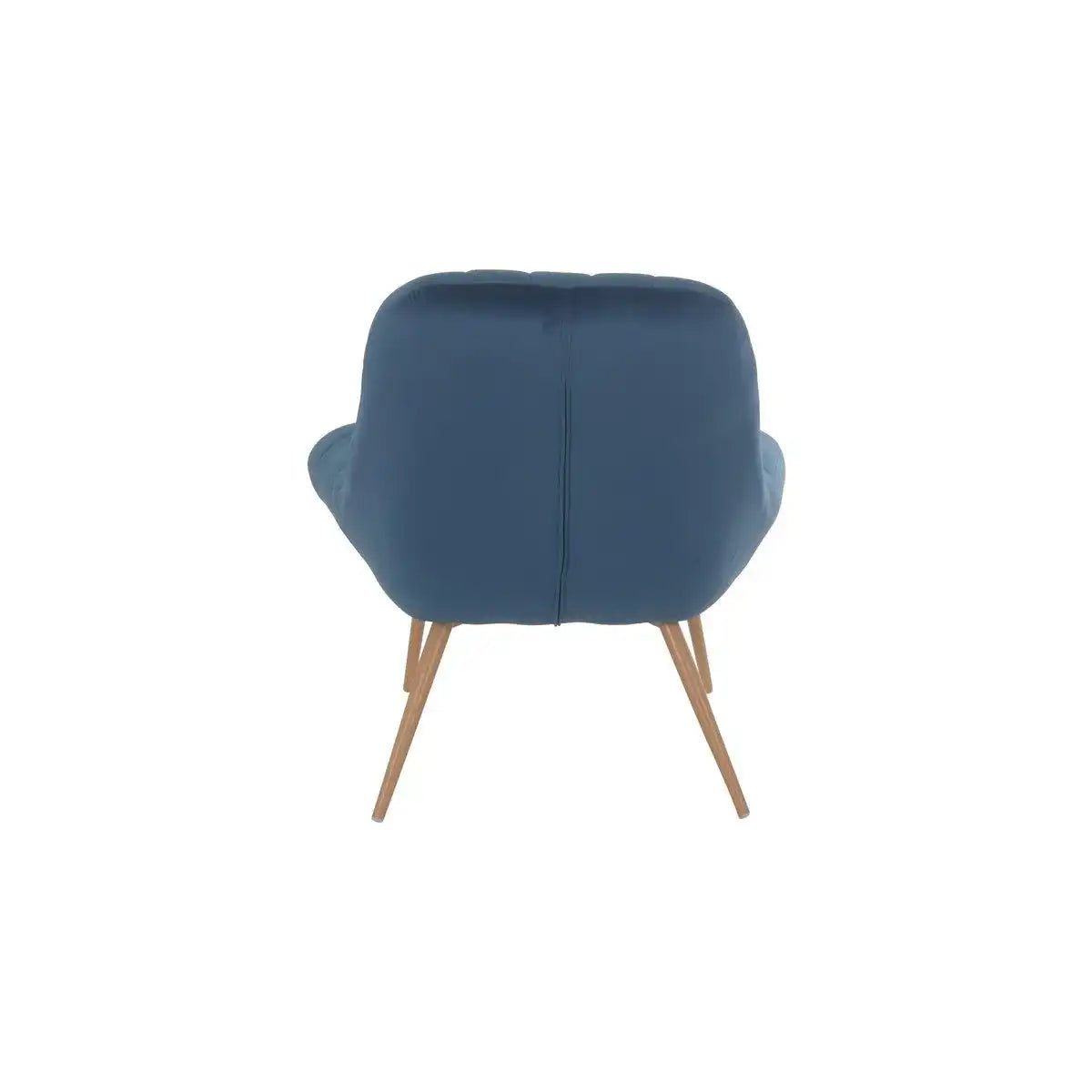 Sessel XXL Samt blau Metall Holzoptik - HomeDesign Knaus