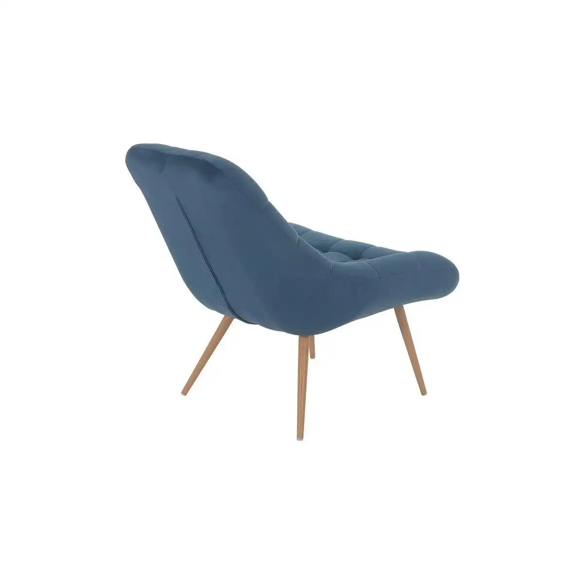 Sessel XXL Samt blau Metall Holzoptik - HomeDesign Knaus