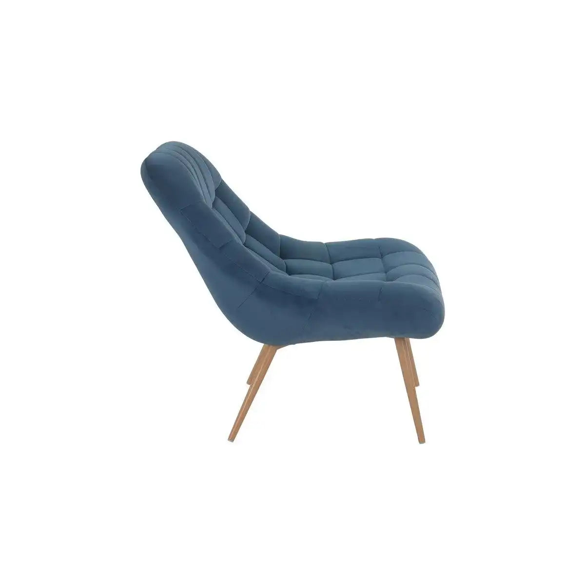 Sessel XXL Samt blau Metall Holzoptik - HomeDesign Knaus