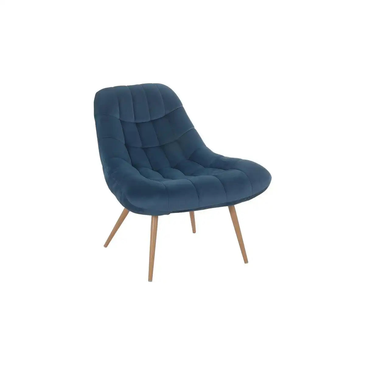 Sessel XXL Samt blau Metall Holzoptik - HomeDesign Knaus