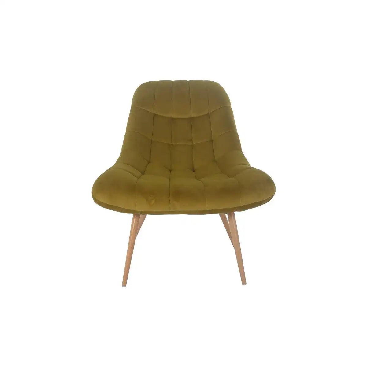 Sessel XXL Samt gelb Metall Holzoptik - HomeDesign Knaus