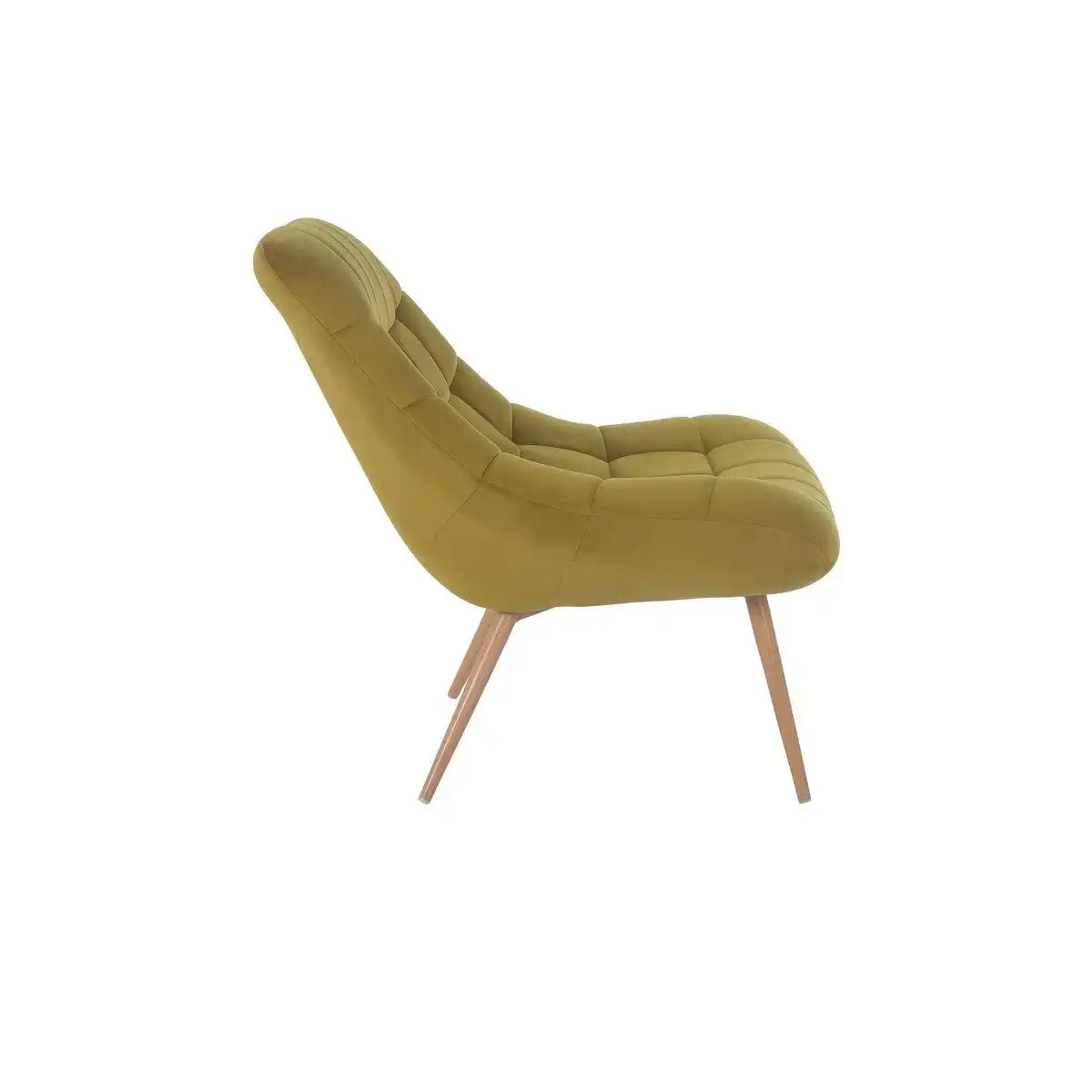 Sessel XXL Samt gelb Metall Holzoptik - HomeDesign Knaus