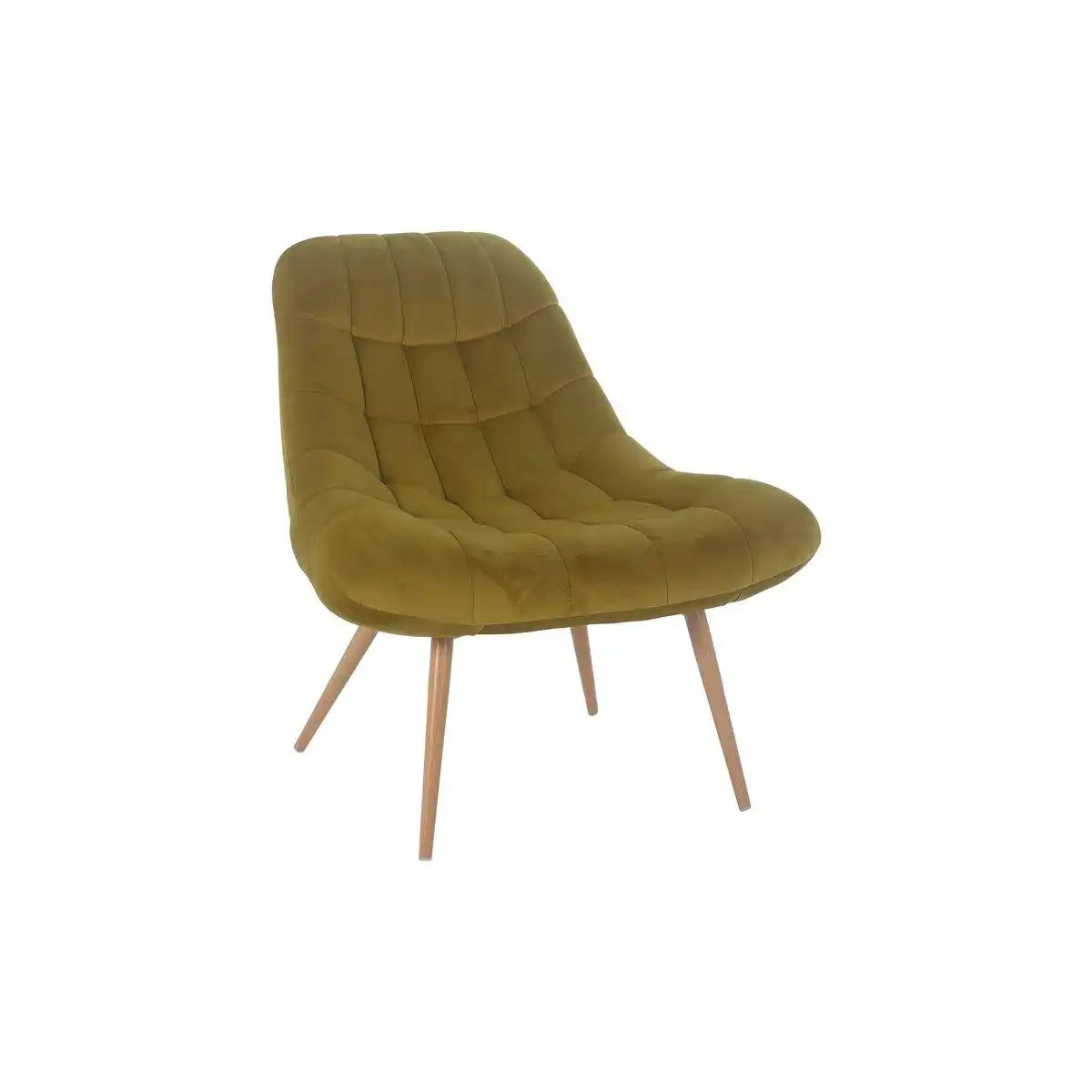 Sessel XXL Samt gelb Metall Holzoptik - HomeDesign Knaus