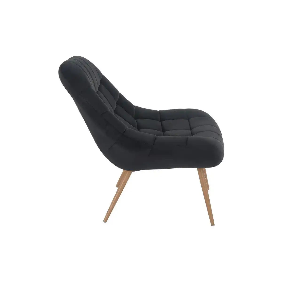 Sessel XXL Samt schwarz Metall Holzoptik - HomeDesign Knaus