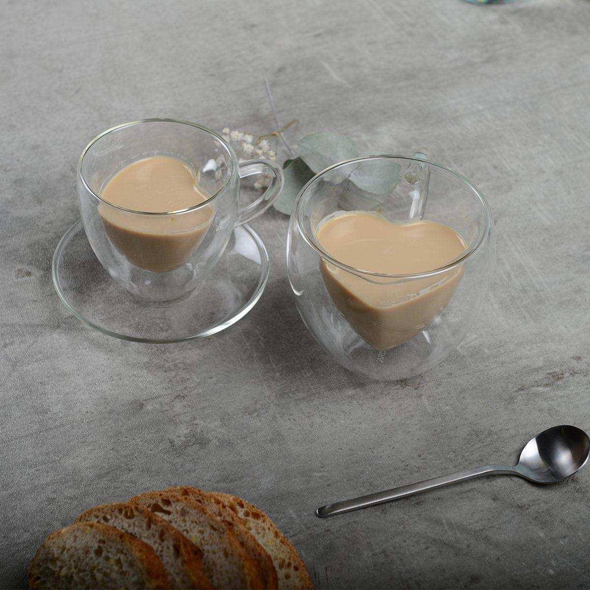 SET 2 DOPPELWANDKAFFEEBECHER 150ML HERZKAFFEE - HomeDesign Knaus