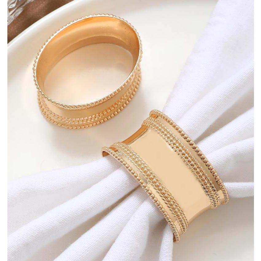 SET AUS 4 GOLDENEN SERVIETTENRINGEN MIT STRASS - HomeDesign Knaus