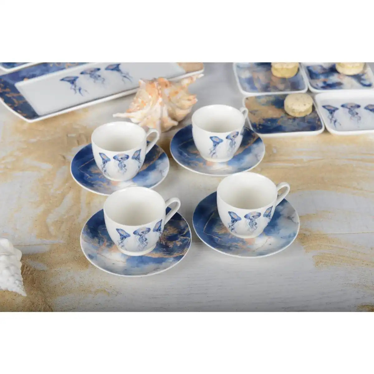 Set von 4 Cafébechern mit Tassen Meduse - HomeDesign Knaus