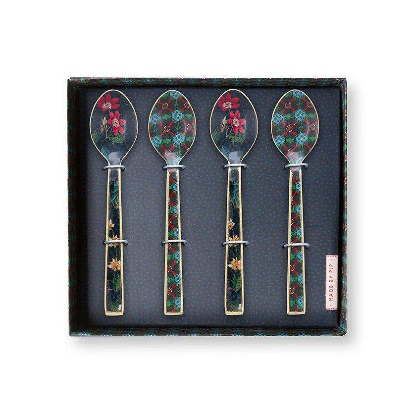 Set/4 Löffel, emailliert, Berry Blues, 14,5 cm - HomeDesign Knaus