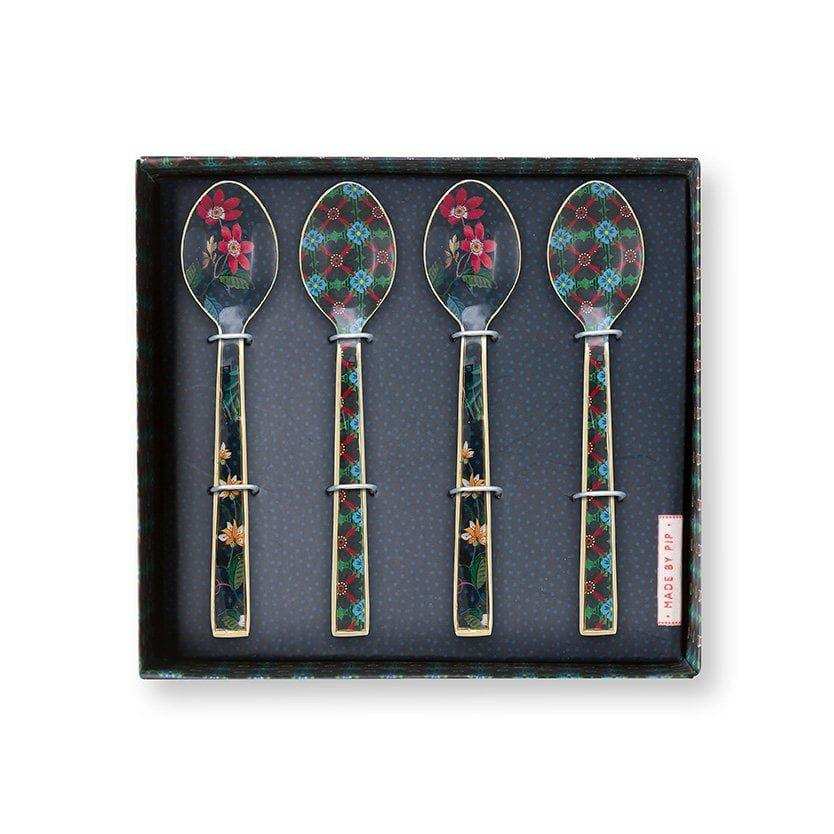 Set/4 Löffel, emailliert, Berry Blues, 14,5 cm - HomeDesign Knaus