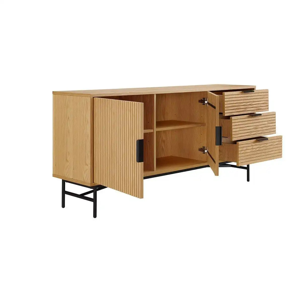 Sideboard 160 cm Eiche Echtholzfurnier - HomeDesign Knaus