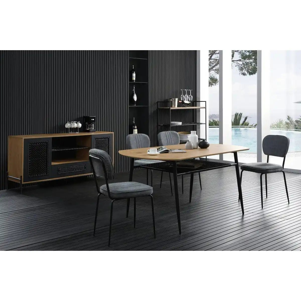 Sideboard Natur/Schwarz - HomeDesign Knaus