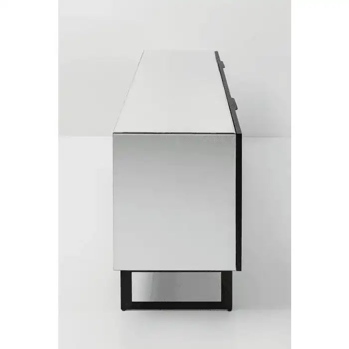 Sideboard Soran Schwarz verspiegelt mit vier Türen Stahl 160 cm - HomeDesign Knaus