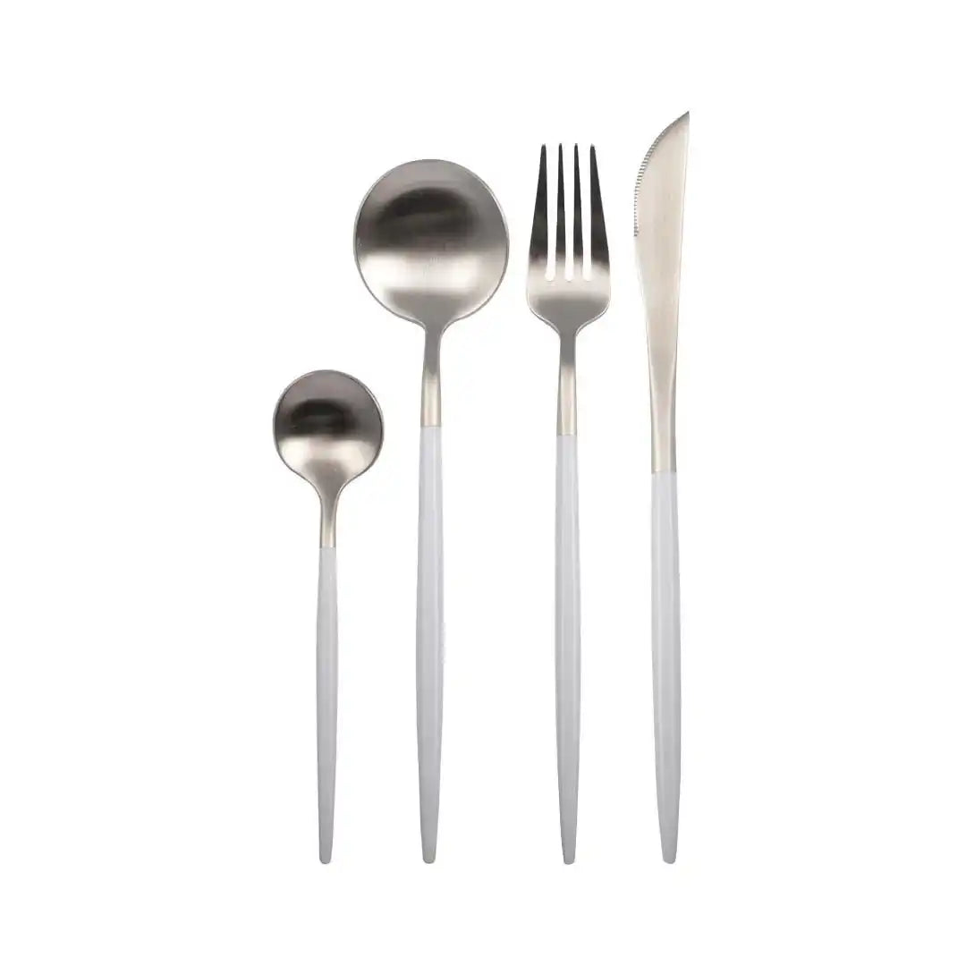 SILBERNE UND WEISSE 24-TEILIGE KÜCHENWAREN - HomeDesign Knaus