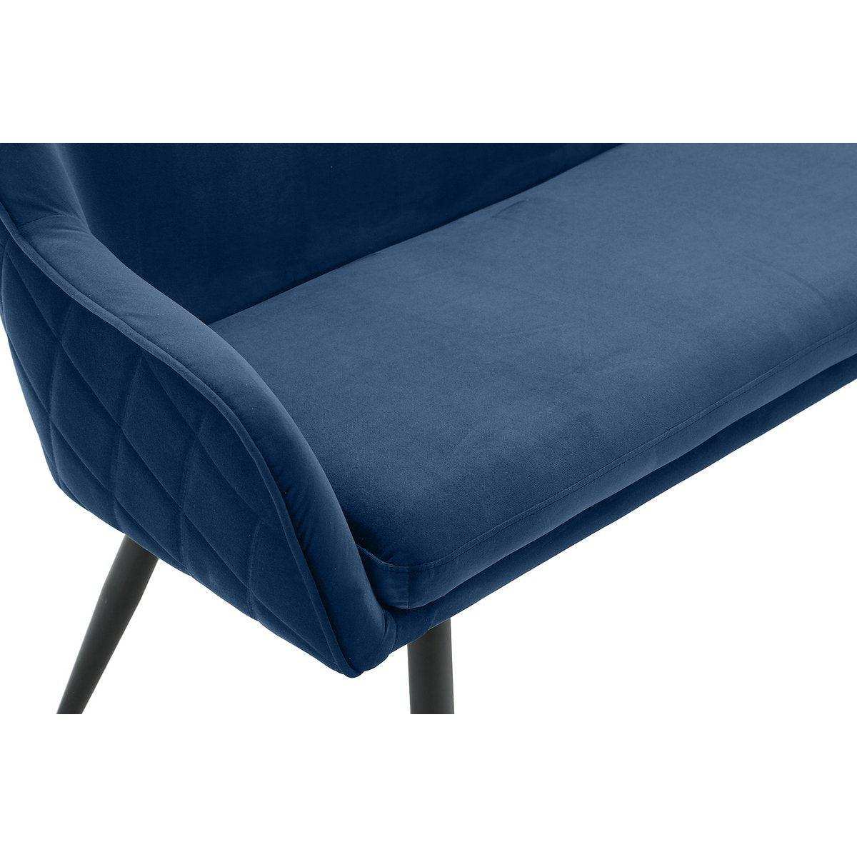 Sitzbank 160 cm Samt Blau - HomeDesign Knaus