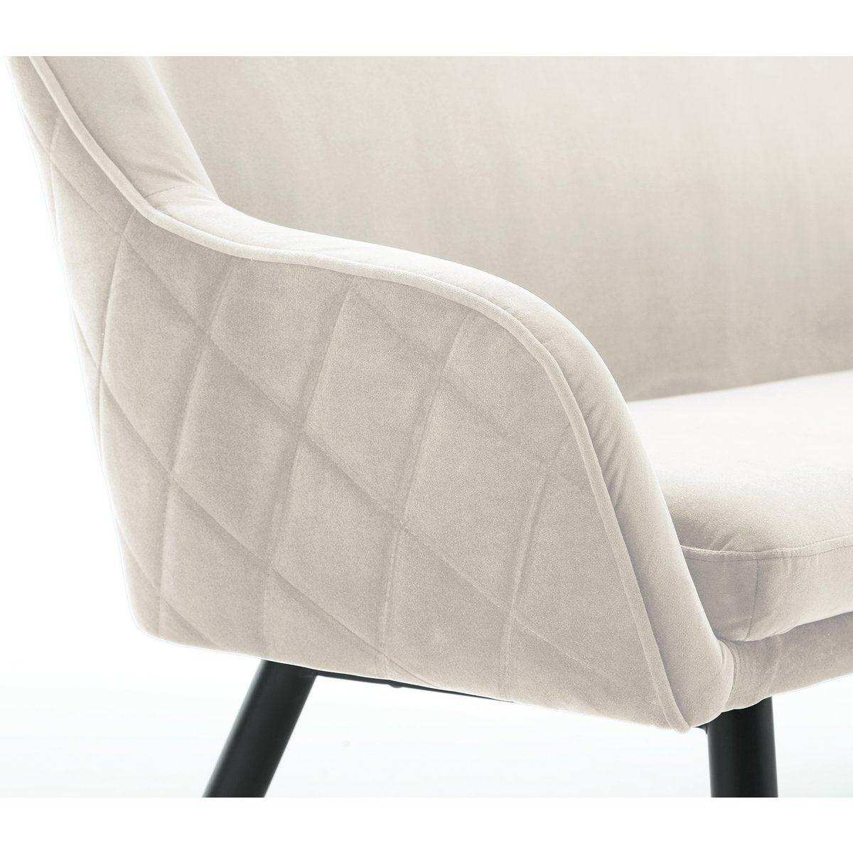 Sitzbank 160 cm Samt Creme - HomeDesign Knaus