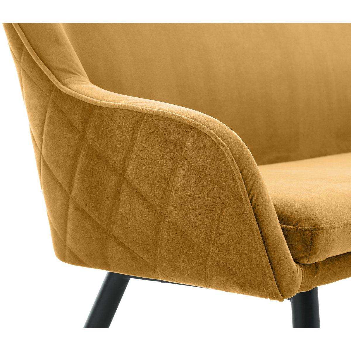 Sitzbank 160 cm Samt Senfgelb - HomeDesign Knaus