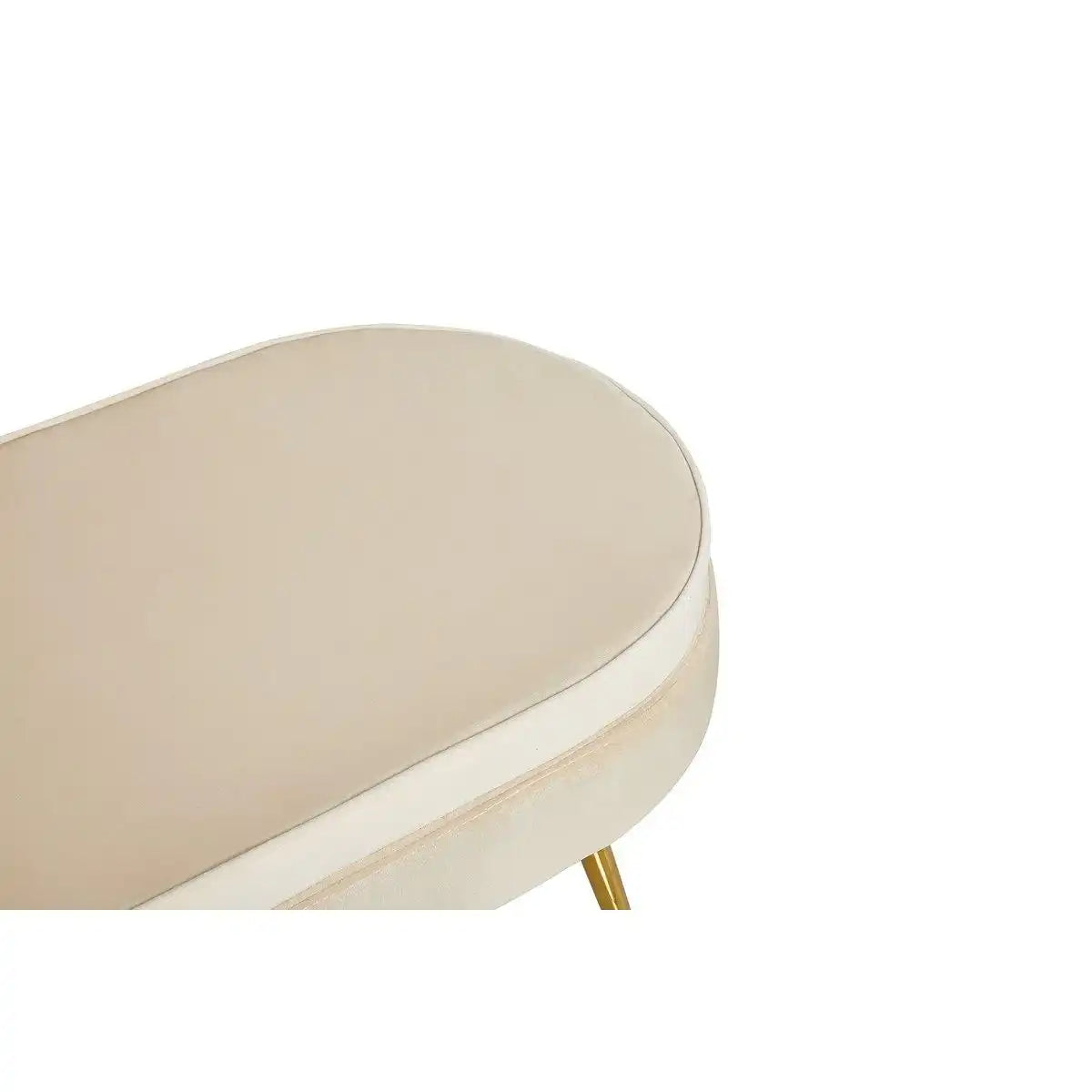 Sitzpouf oval aus Samt Beige - HomeDesign Knaus
