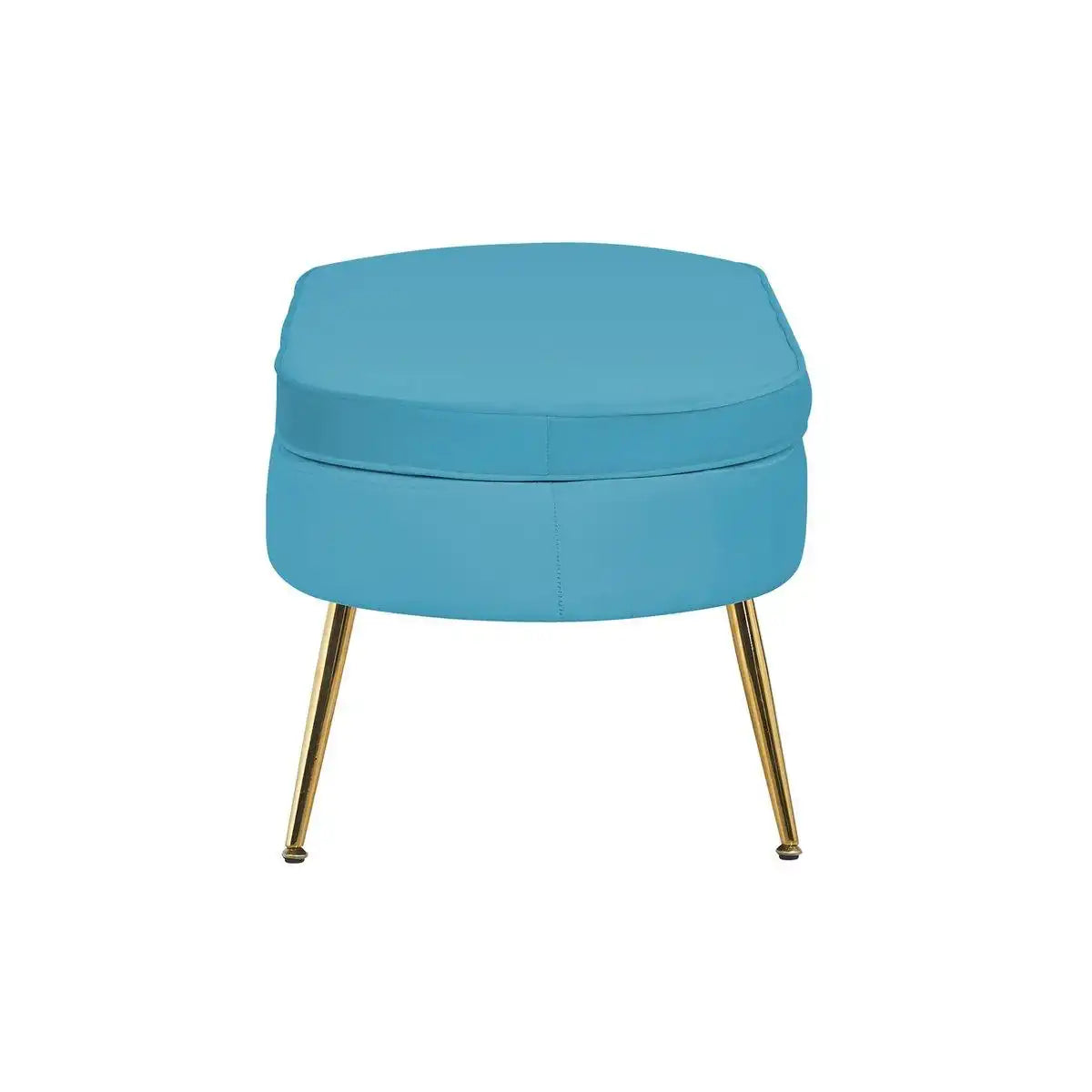 Sitzpouf oval aus Samt Blau - HomeDesign Knaus