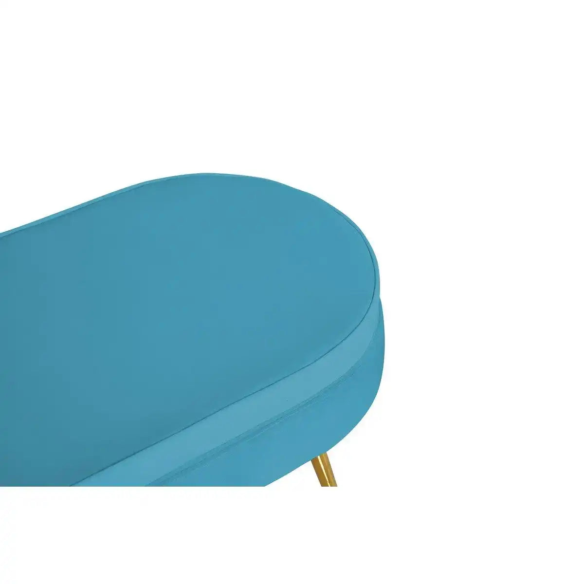Sitzpouf oval aus Samt Blau - HomeDesign Knaus