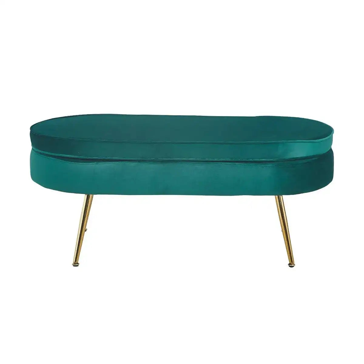 Sitzpouf oval aus Samt Grün - HomeDesign Knaus