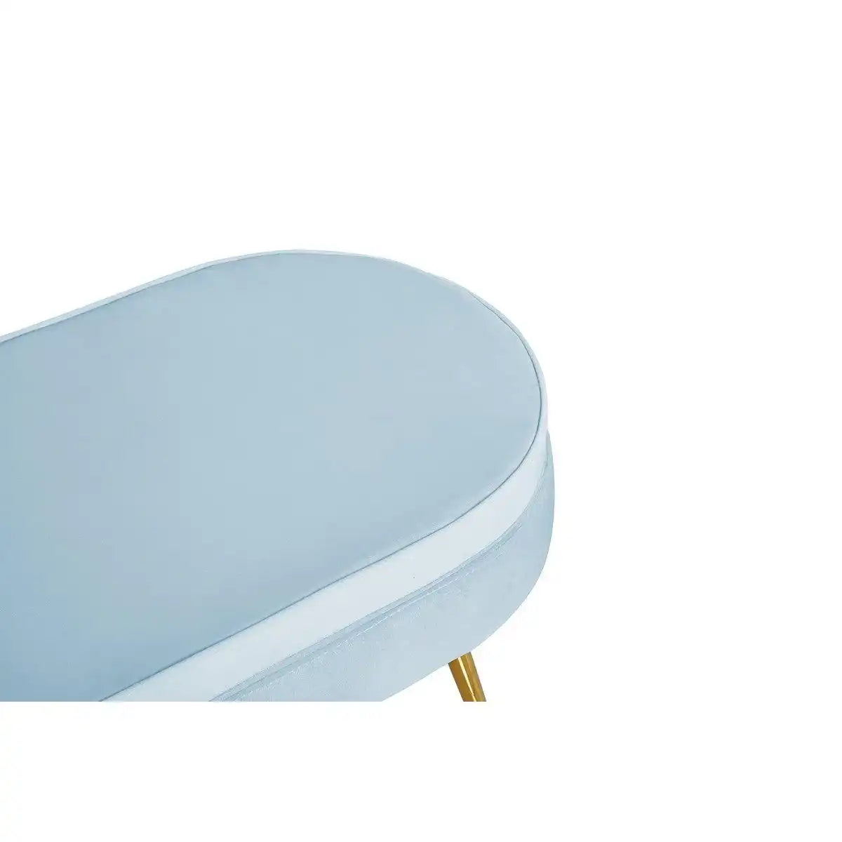 Sitzpouf oval aus Samt Hellgrau - HomeDesign Knaus