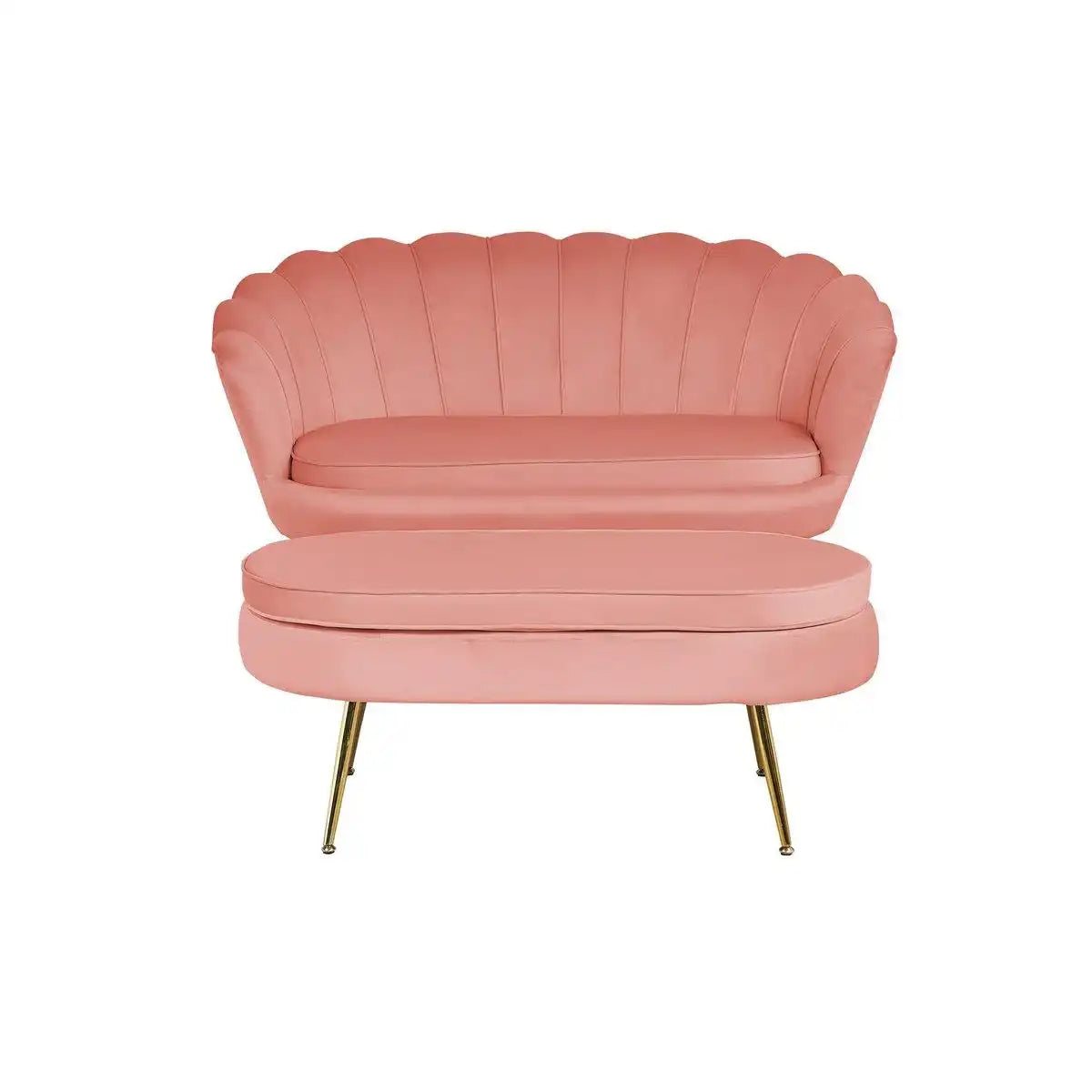 Sitzpouf oval aus Samt Rose - HomeDesign Knaus