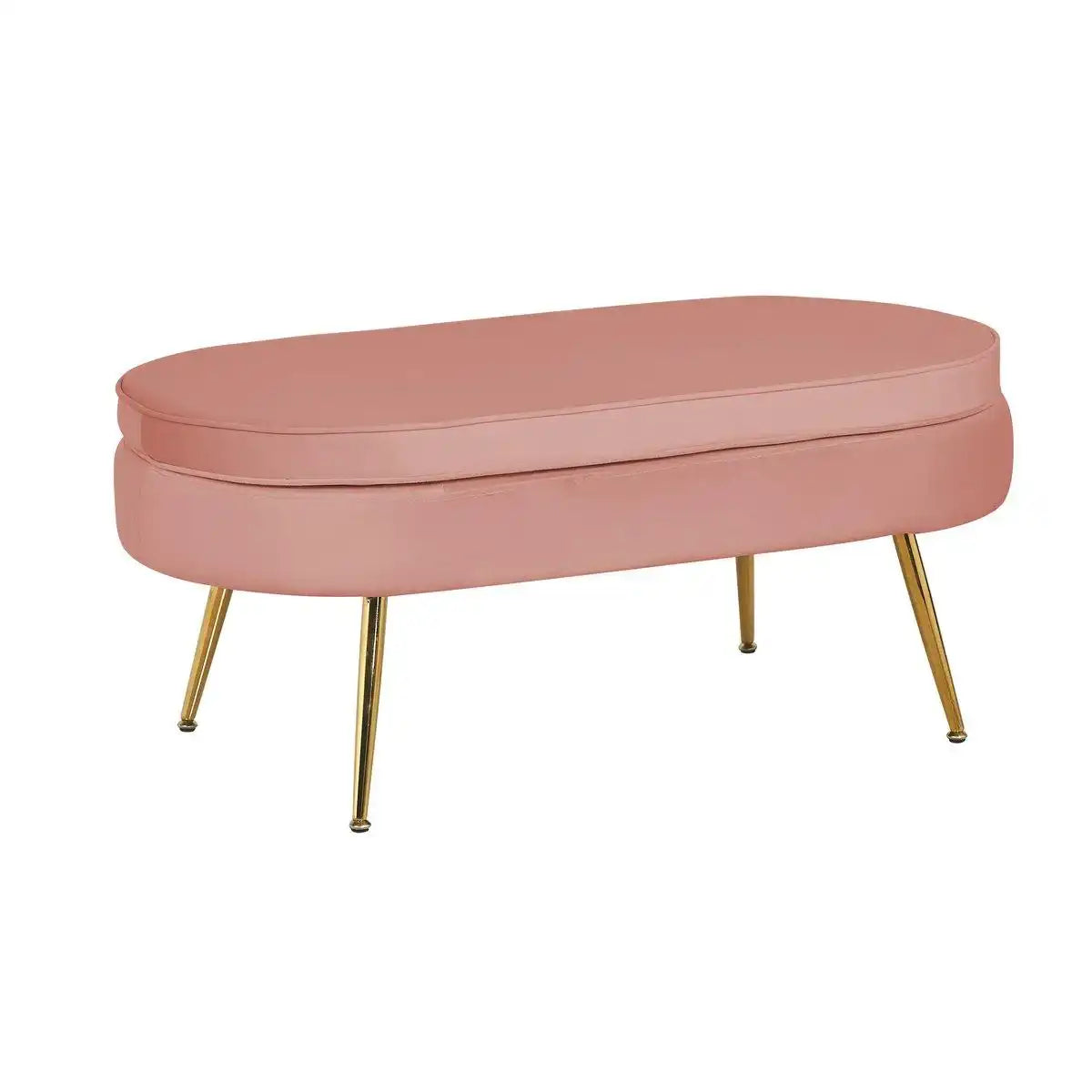 Sitzpouf oval aus Samt Rose - HomeDesign Knaus