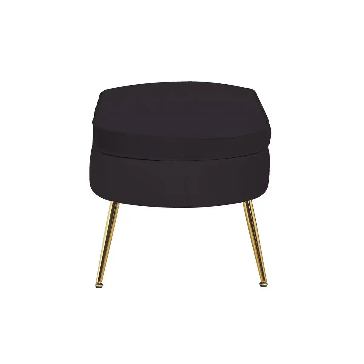 Sitzpouf oval aus Samt Schwarz - HomeDesign Knaus