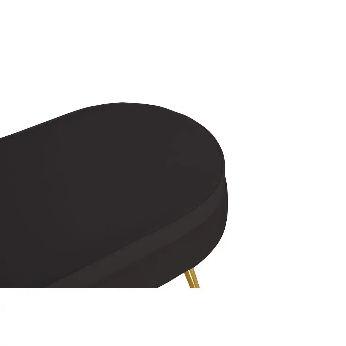 Sitzpouf oval aus Samt Schwarz - HomeDesign Knaus