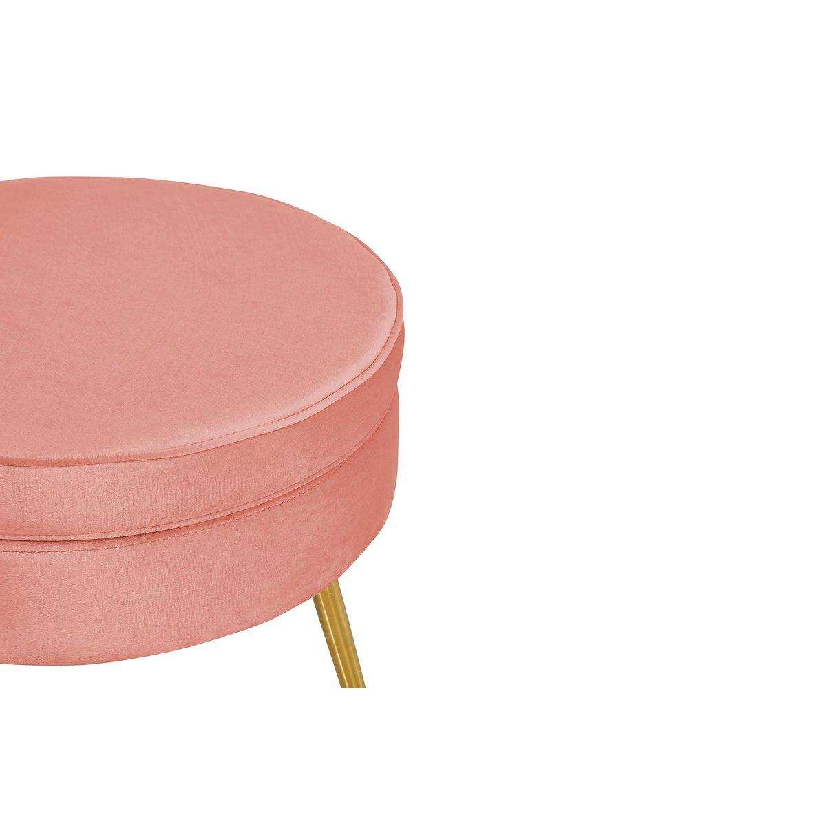Sitzpouf rund aus Samt Rose - HomeDesign Knaus