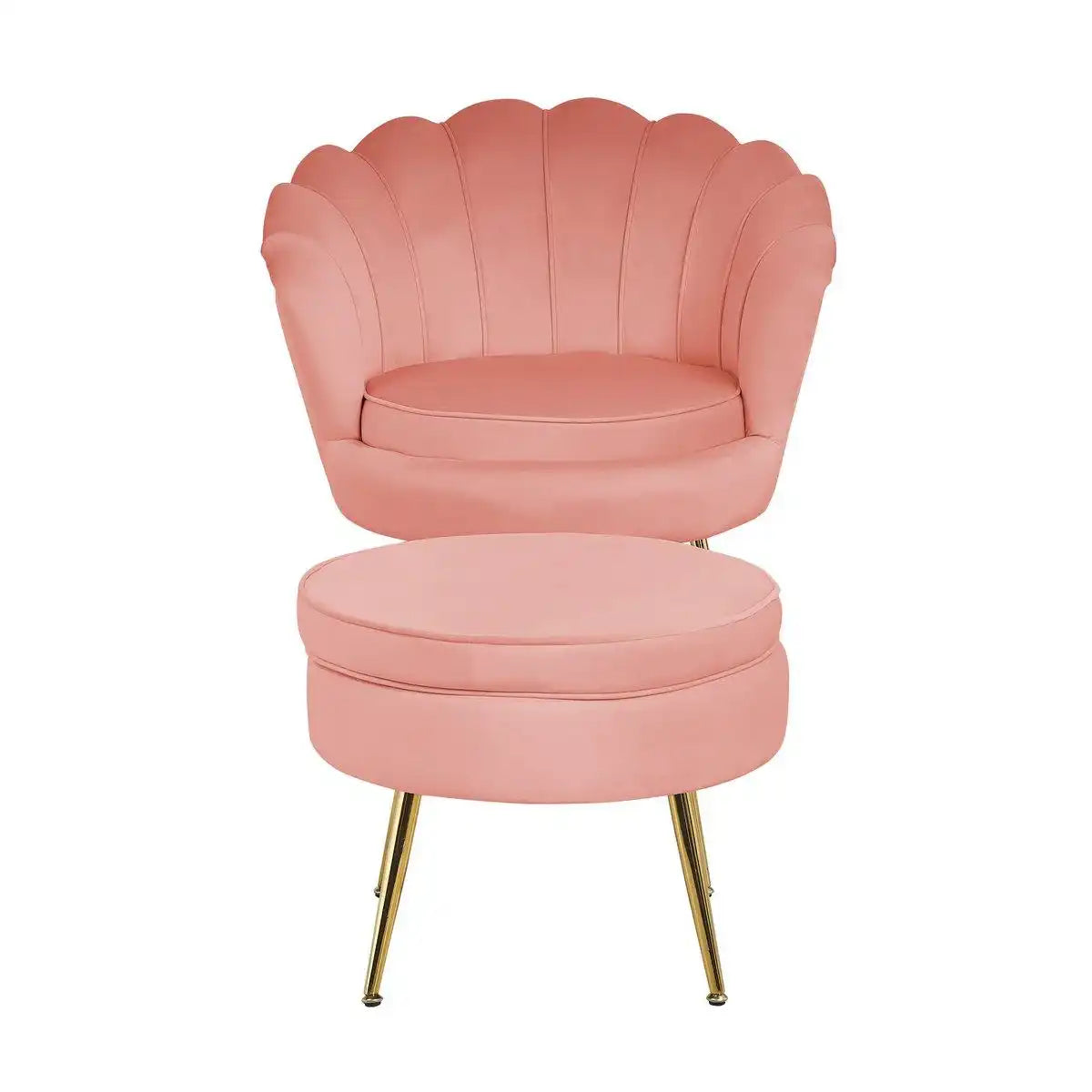 Sitzpouf rund aus Samt Rose - HomeDesign Knaus