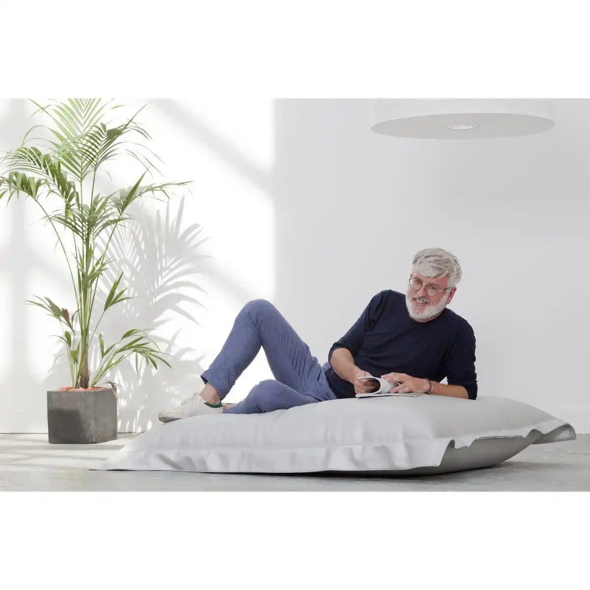 SITZSACK LEDEROPTIK - Hellgrau - HomeDesign Knaus