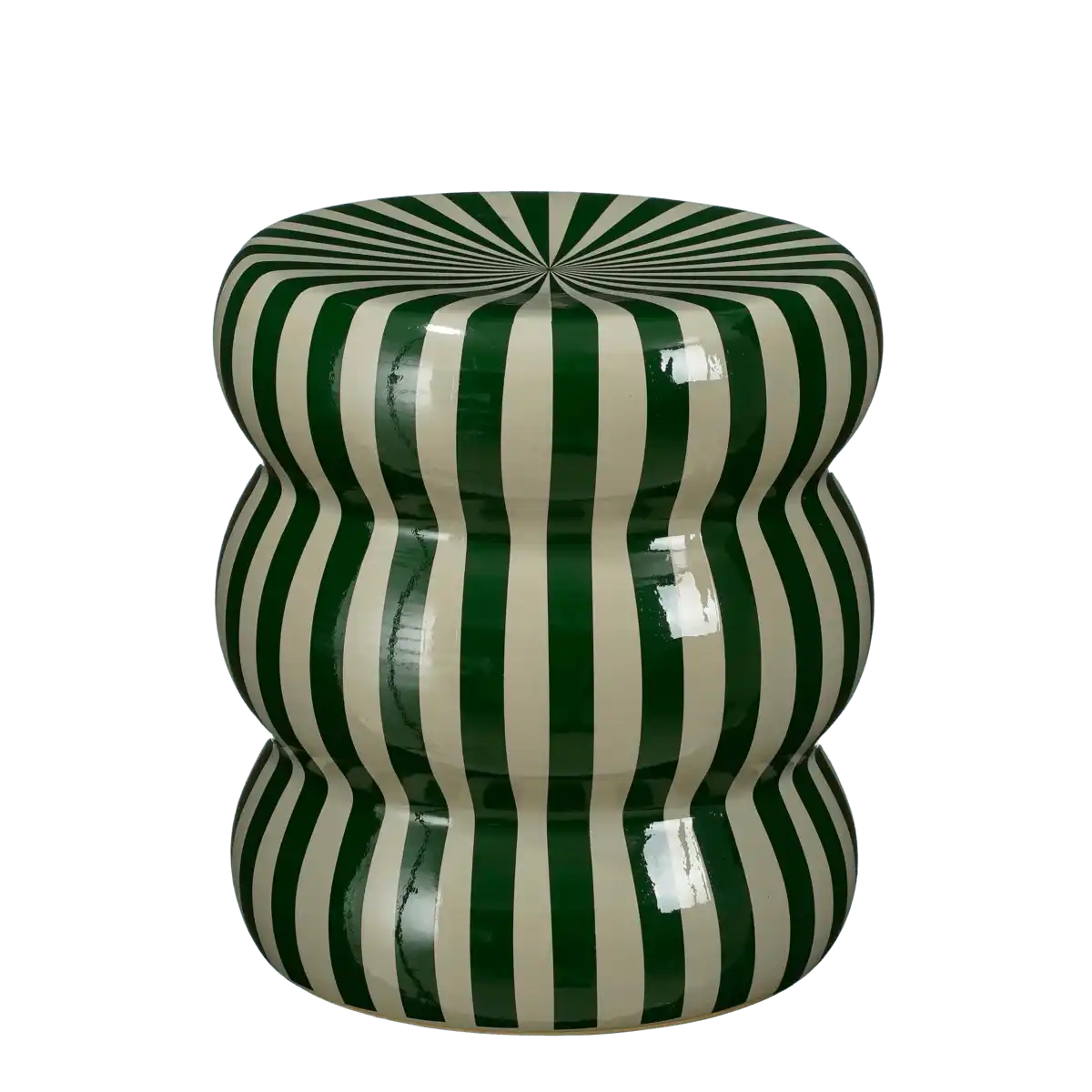 Skipper Beistelltisch – H40 x Ø35 cm – Keramik – Grün - HomeDesign Knaus