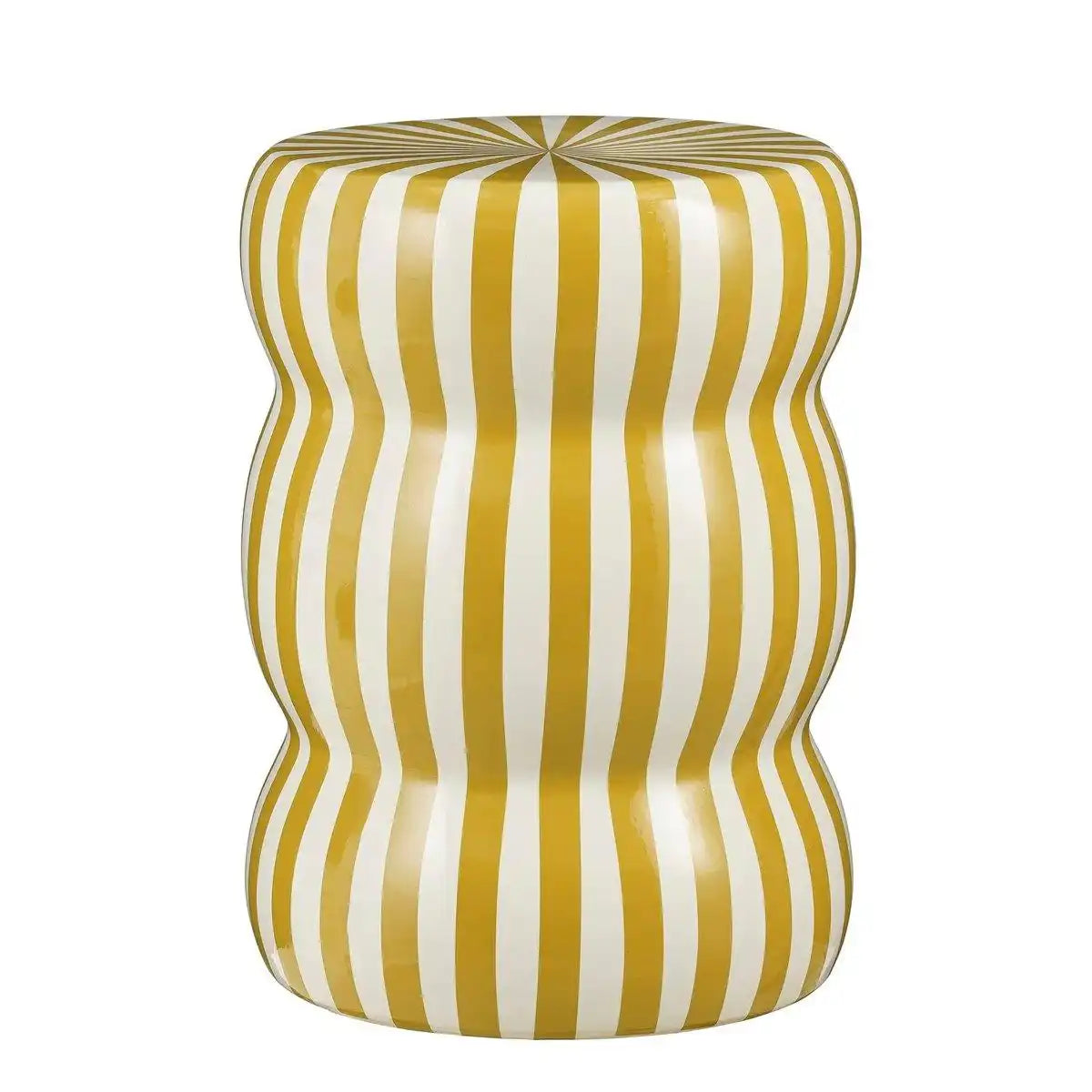 Skipper -Seitentisch - H44 x Ø32 cm - Keramik - Creme, Ocker - HomeDesign Knaus
