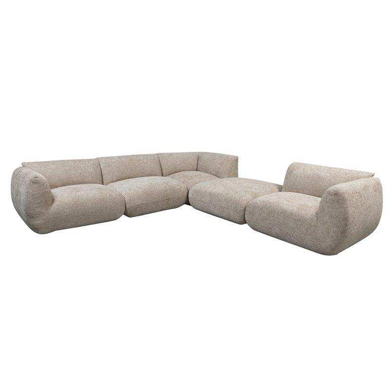 Sofa Amsterdam 5-teiliges Ecksofa Latte - HomeDesign Knaus