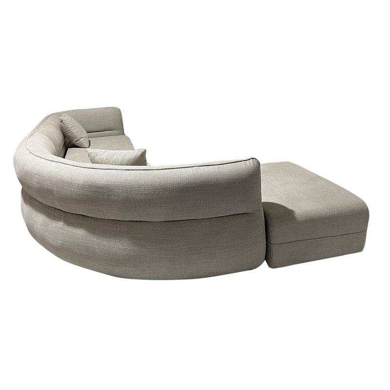 Sofa Rome 4-Sitzer (Links Lounge) + Ottomane Beige - HomeDesign Knaus