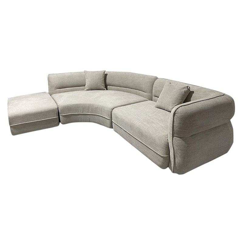 Sofa Rome 4-Sitzer (Links Lounge) + Ottomane Beige - HomeDesign Knaus
