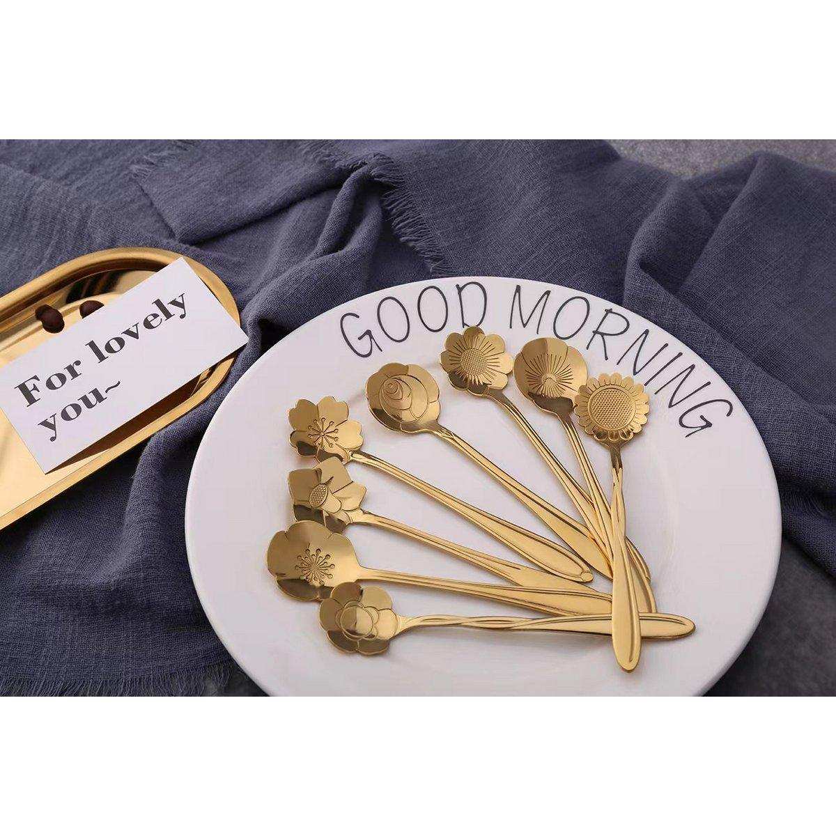 SORTIERTE GOLDENE BLUMENKUCHENLÖFFEL - 6ER-SET - HomeDesign Knaus