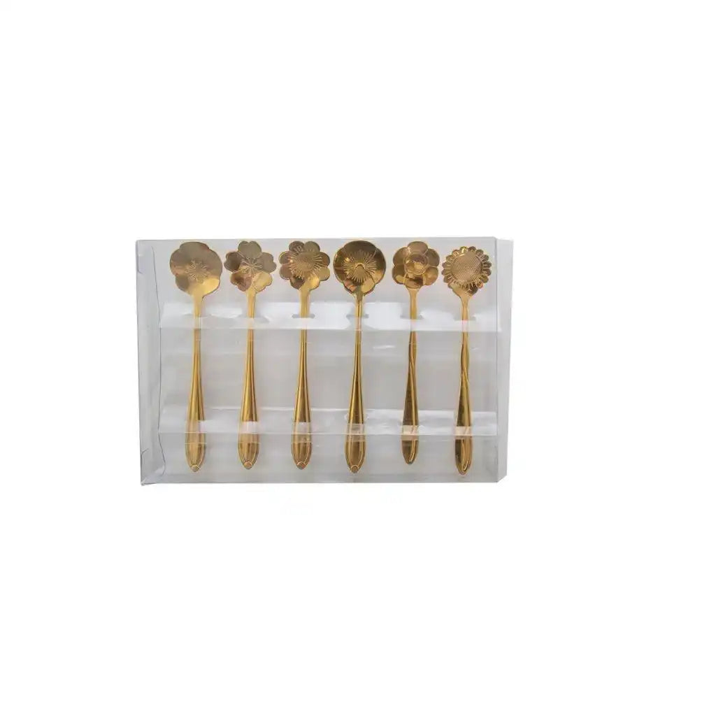 SORTIERTE GOLDENE BLUMENKUCHENLÖFFEL - 6ER-SET - HomeDesign Knaus
