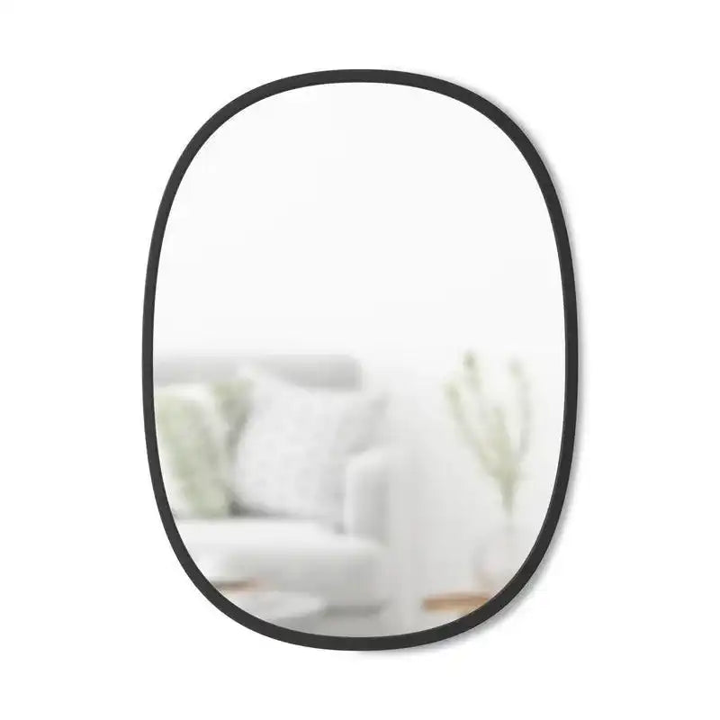 Spiegel Oval Wandspiegel Schwarz Industriell Gummikante - HomeDesign Knaus