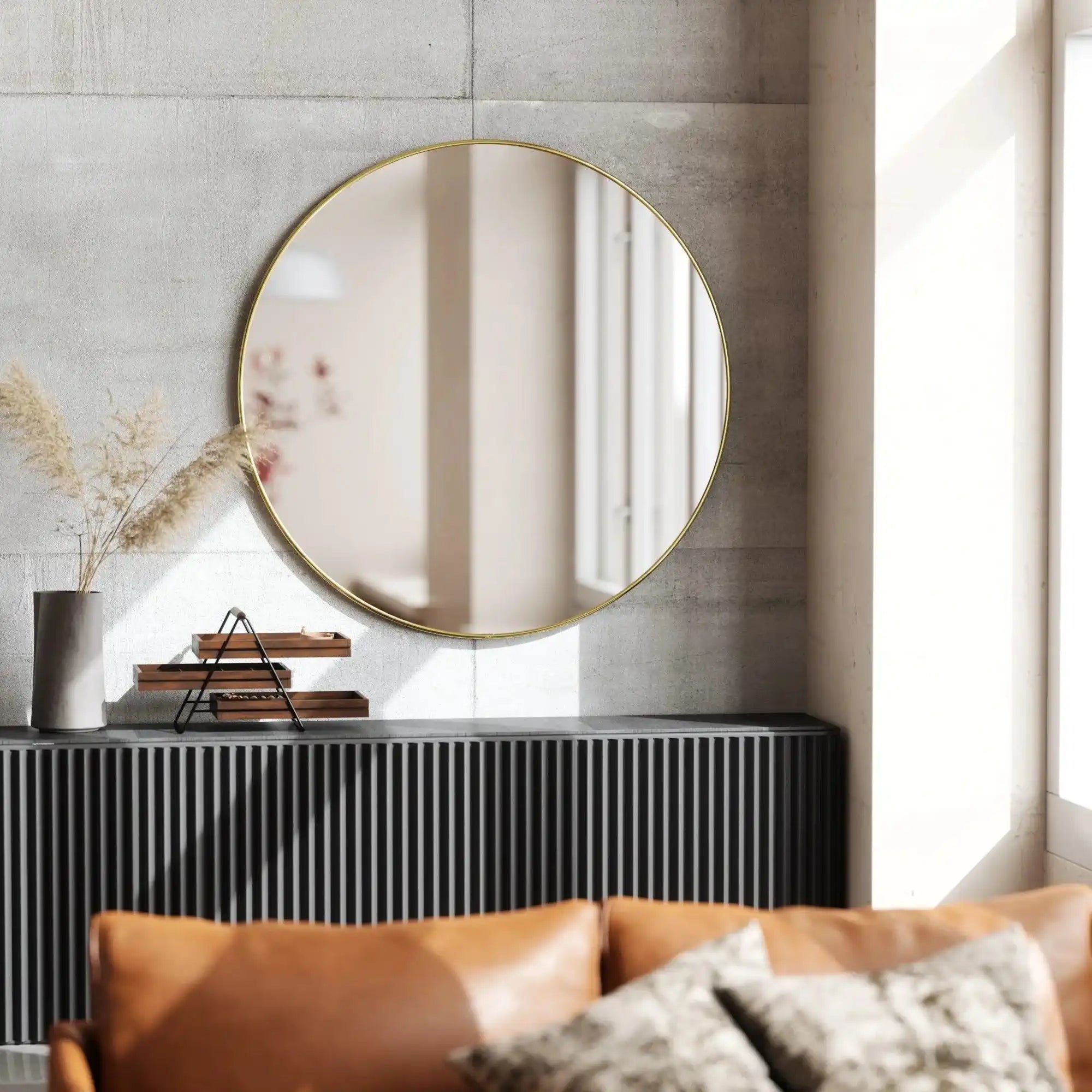 Spiegel Rund Gold Wandspiegel - HomeDesign Knaus