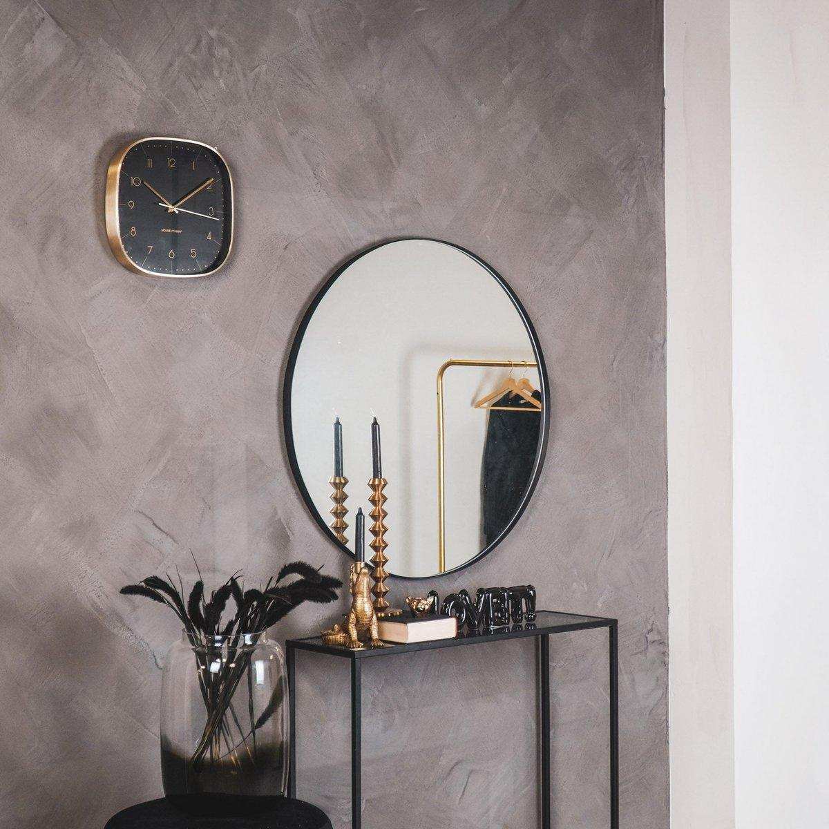 Spiegel – Runder Wandspiegel – Metall – Schwarz – Ø80 cm - HomeDesign Knaus