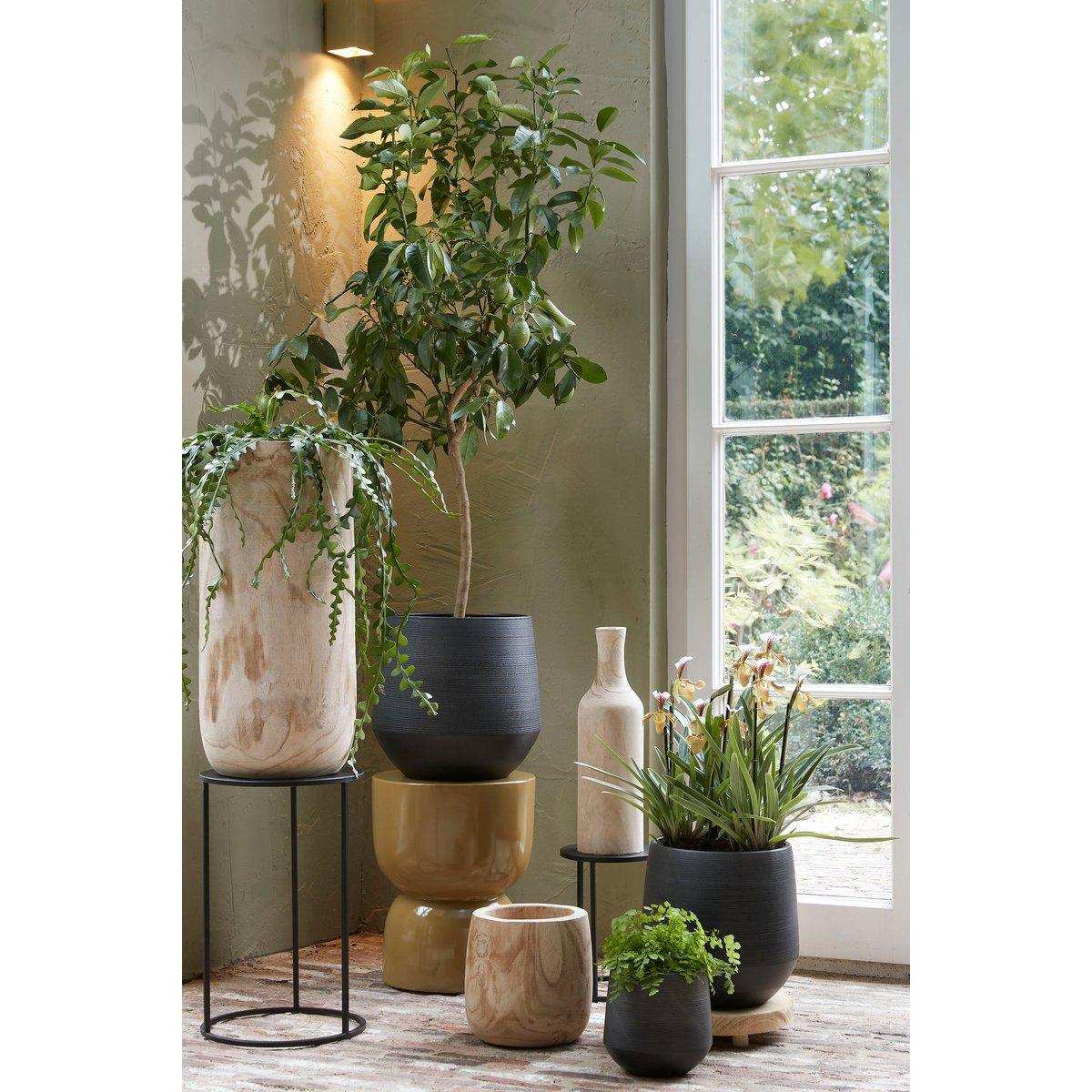 Stage Beistelltisch – H45 x Ø35 cm – Zement – Gelb - HomeDesign Knaus