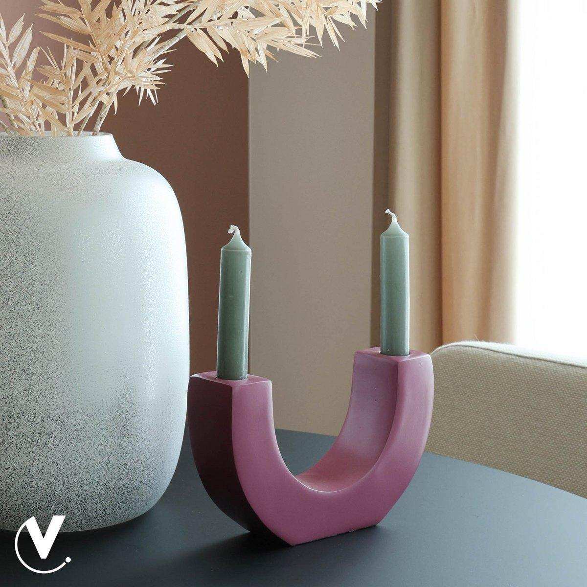 Stahl Kerzenständer Chaco Mauve Lila Spitzenkerze - HomeDesign Knaus