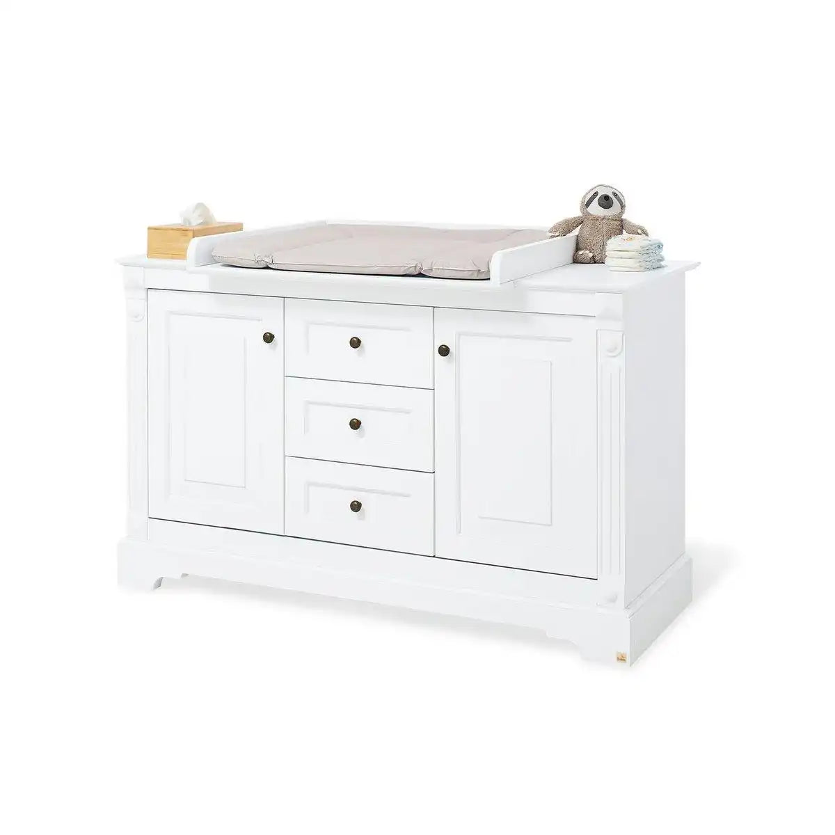 Starterset 'Emilia' extrabreit
2-teilig: Kinderbett, extra breite Wickelkommode - HomeDesign Knaus