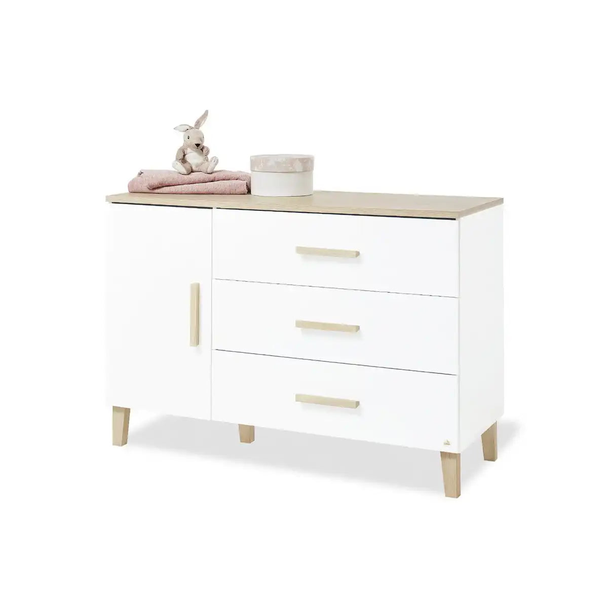 Starterset 'Lumi' extrabreit
2-teilig: Kinderbett, extra breite Wickelkommode - HomeDesign Knaus