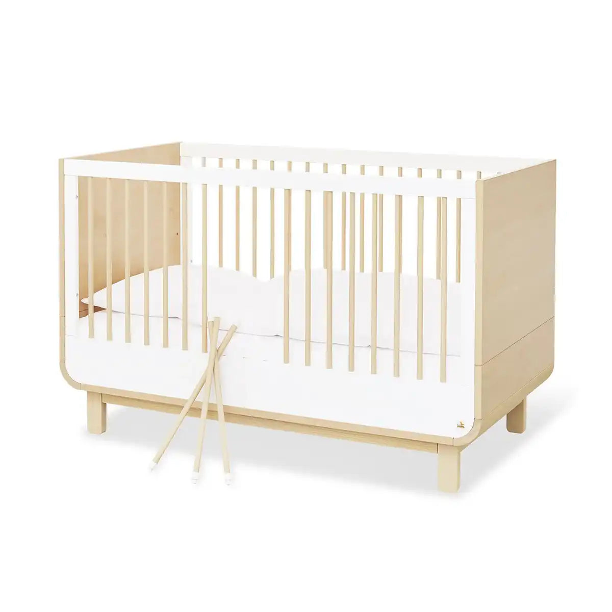 Starterset 'Rund' breit2-teilig: Kinderbett, breite Wickelkommode - HomeDesign Knaus