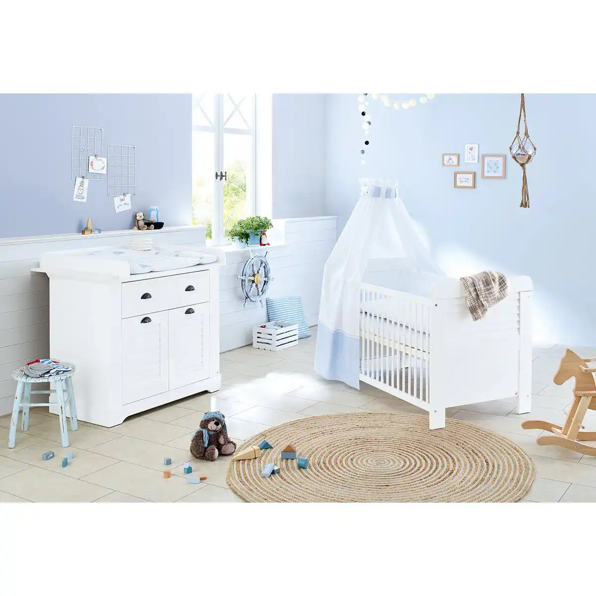 Starterset 'Siena' breit2-teilig: Kinderbett, breite Wickelkommode - HomeDesign Knaus