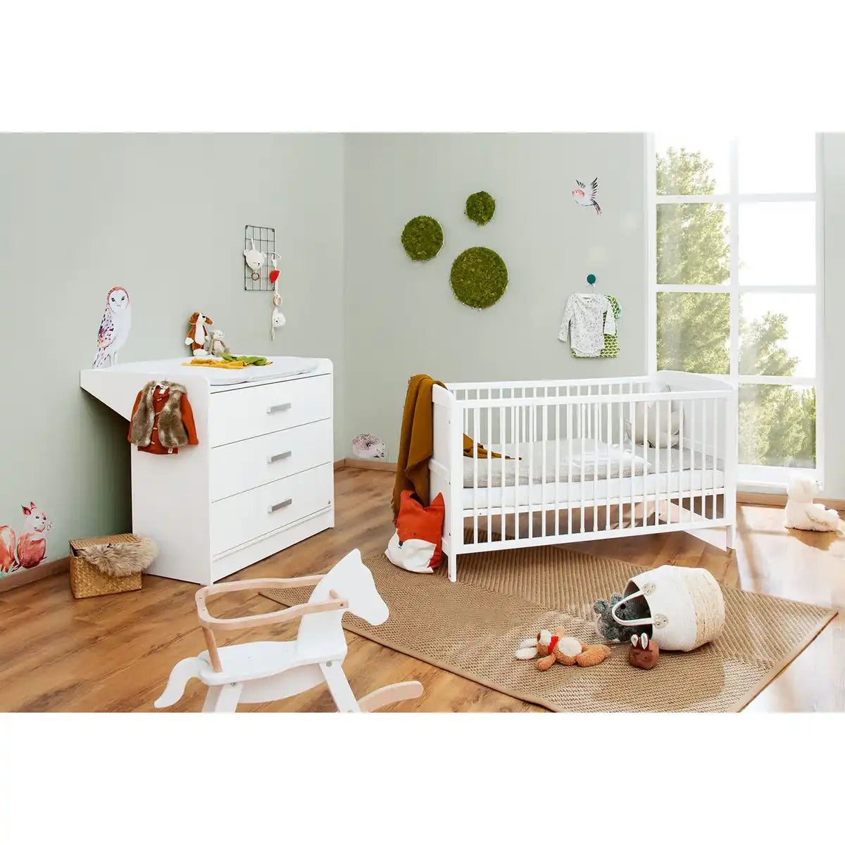 Starterset „Viktoria“ breit2-teilig: Kinderbett, breite Wickelkommode - HomeDesign Knaus